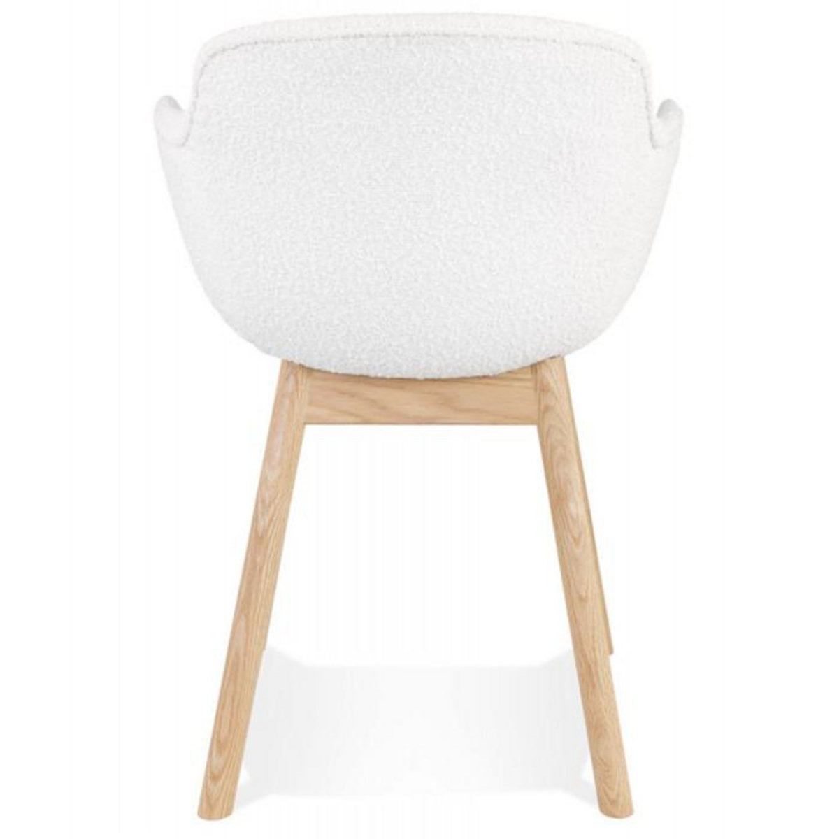 Paris Prix Chaise Design en Tissu Bouclé  Jessie  80cm Blanc