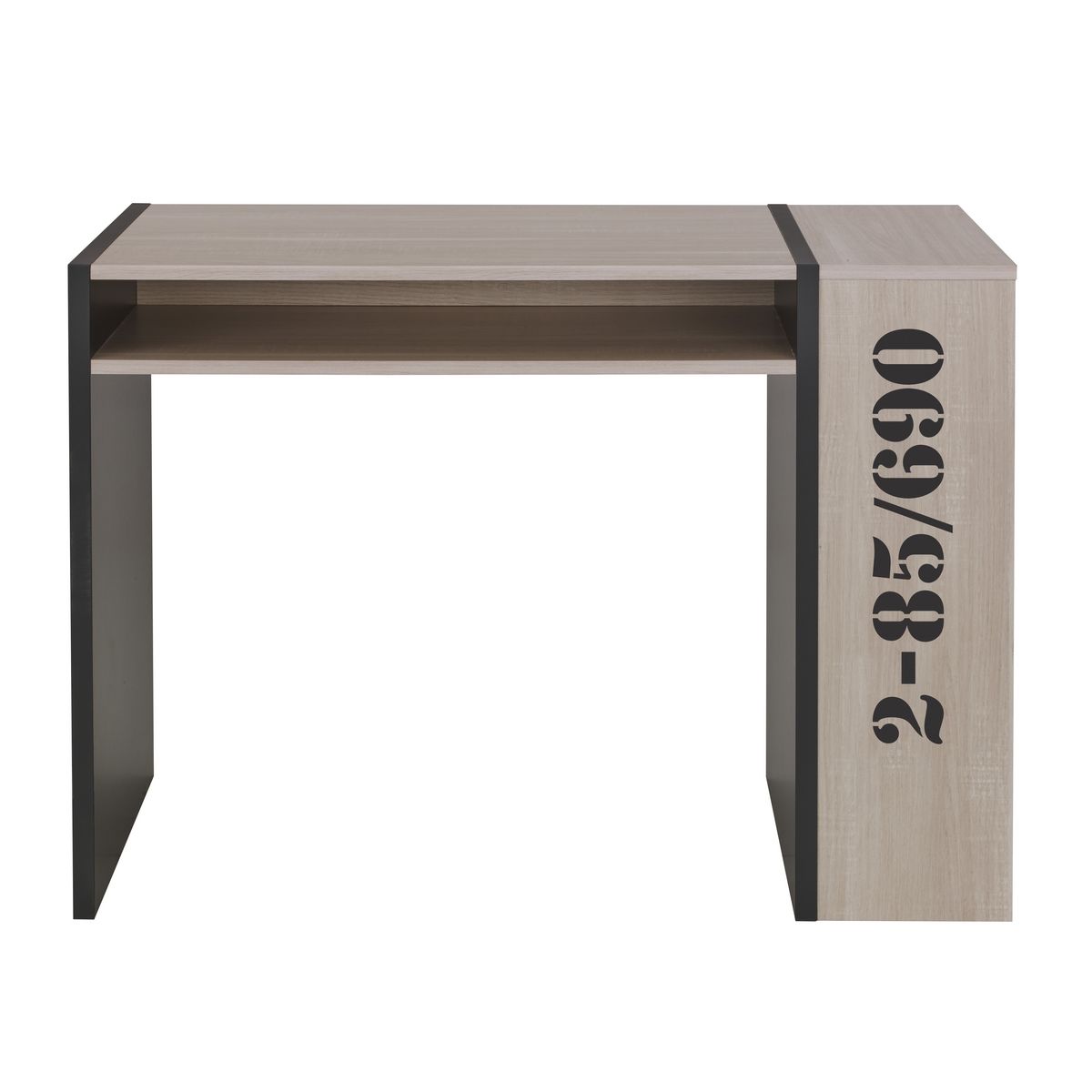 Bureau enfant style industriel avec niche et étagères  L108cm GIMP