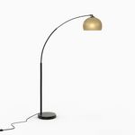 Rendez vous déco Lampadaire en métal couleur noir et laiton - Dinard. Coloris disponibles : Multicolore, Noir, Jaune