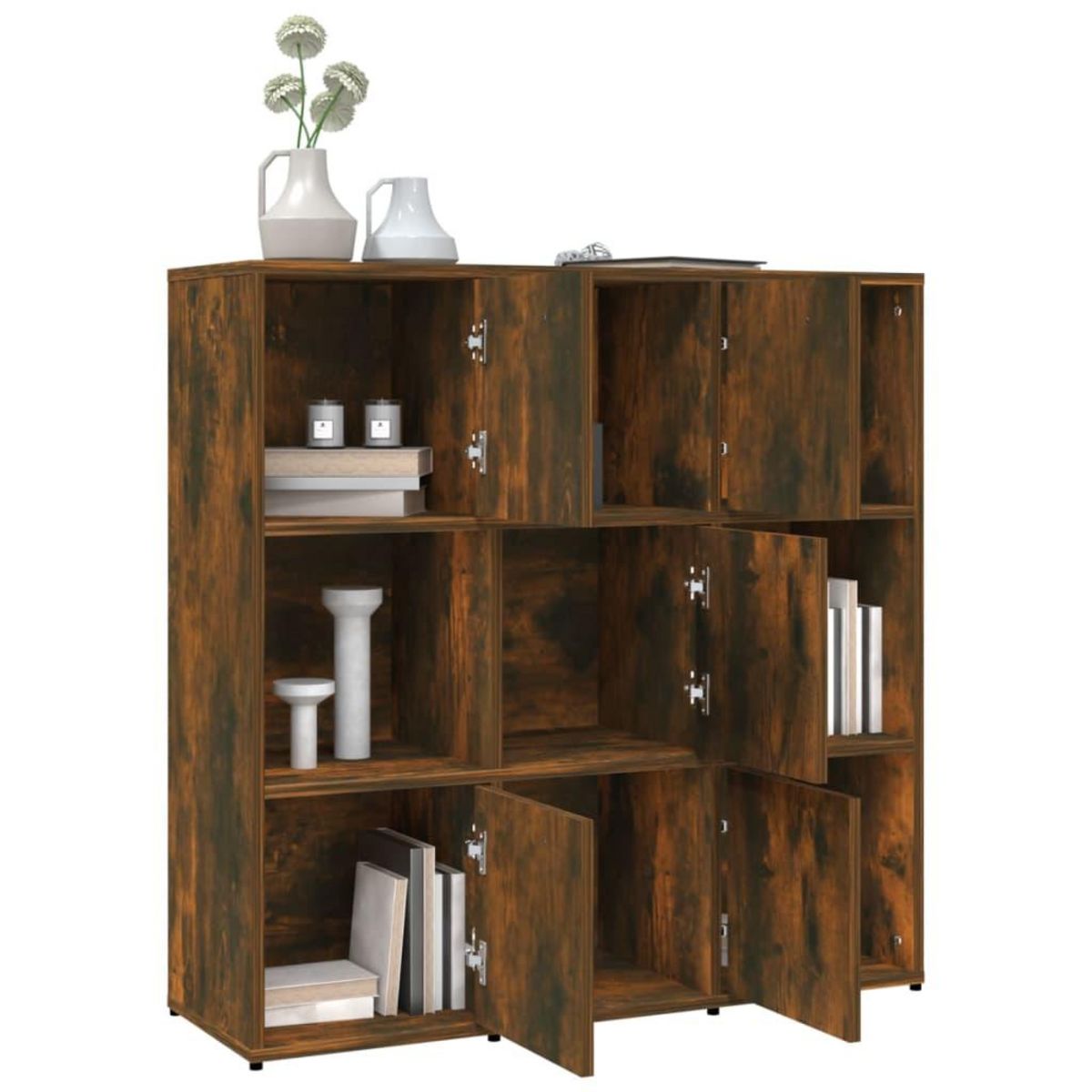VIDAXL Bibliotheque Chene fume 90x30x90 cm Bois d'ingenierie