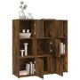 Voir la diapositive 4 : VIDAXL Bibliotheque Chene fume 90x30x90 cm Bois d'ingenierie