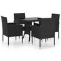 Voir la diapositive 2 : VIDAXL Ensemble a manger de jardin 5 pcs Resine tressee Noir