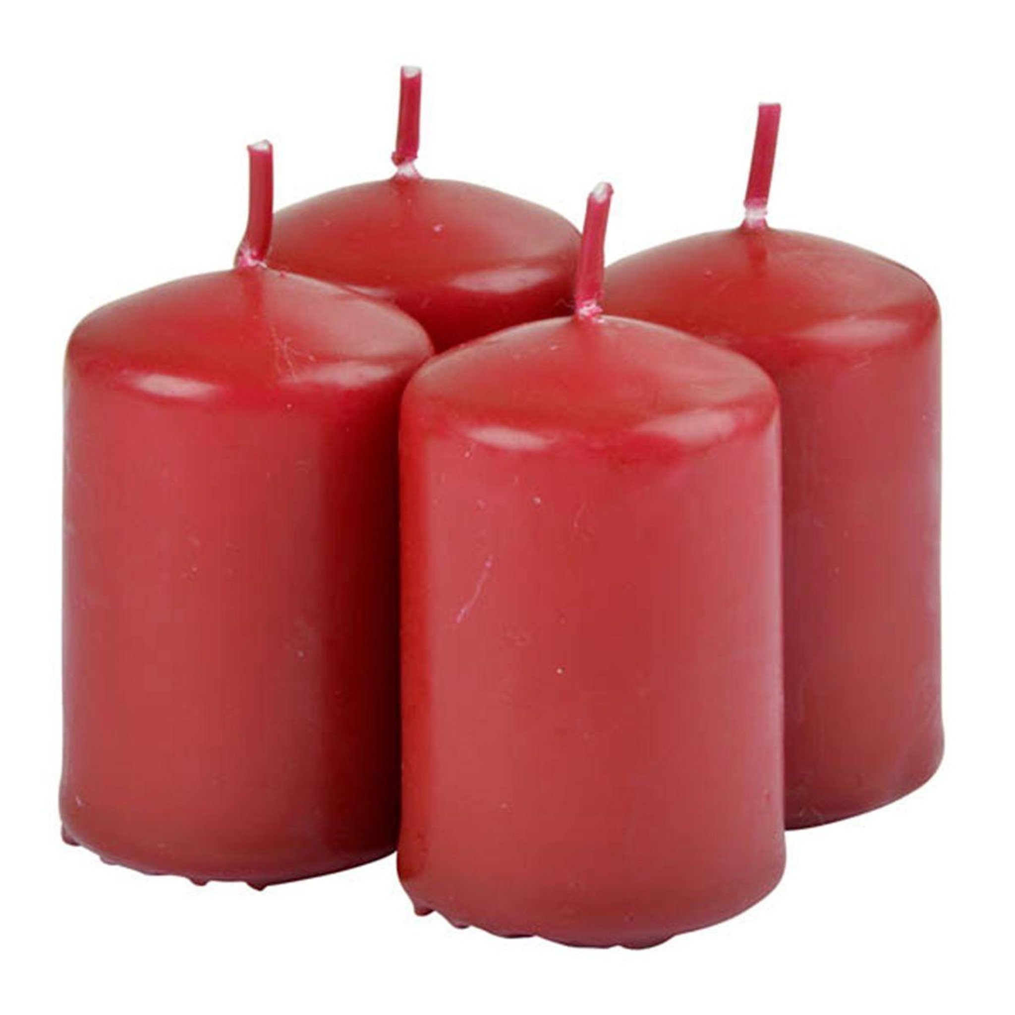 HOMEA Lot de 4 bougies pilier  essentiel ii  6cm fruits rouges