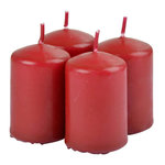 Paris Prix Lot de 4 Bougies Pilier  Essentiel II  6cm Fruits Rouges