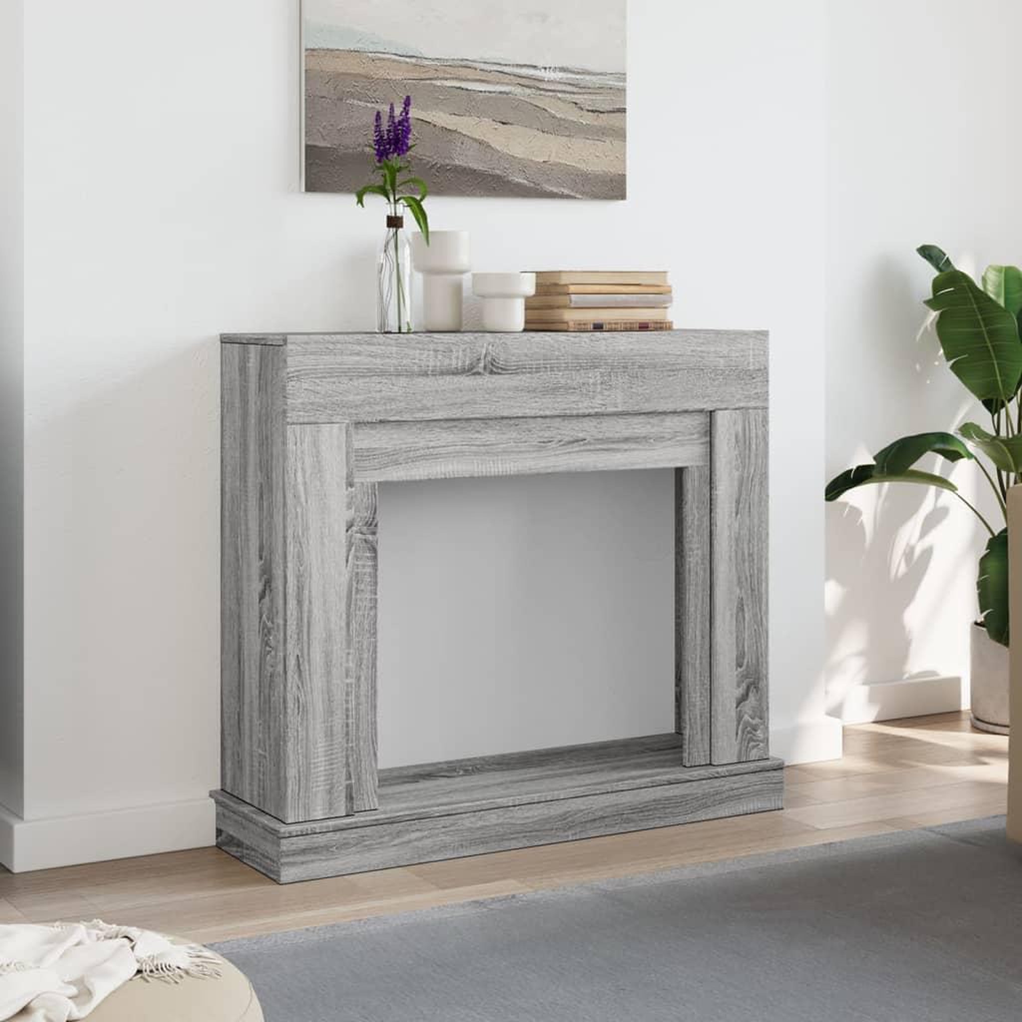 Voir la diapositive 3 : VIDAXL Cadre de cheminee sonoma gris 100x30x87,5 cm bois d'ingenierie