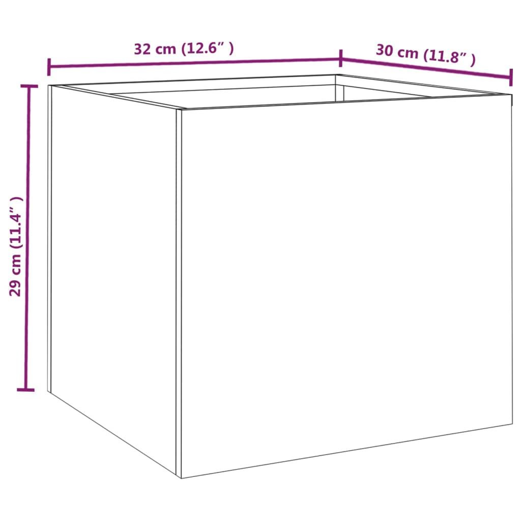 Voir la diapositive 6 : VIDAXL Jardiniere 32x30x29 cm acier corten