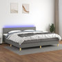 Voir la diapositive 1 : VIDAXL Sommier a lattes de lit et matelas et LED Gris fonce 200x200 cm
