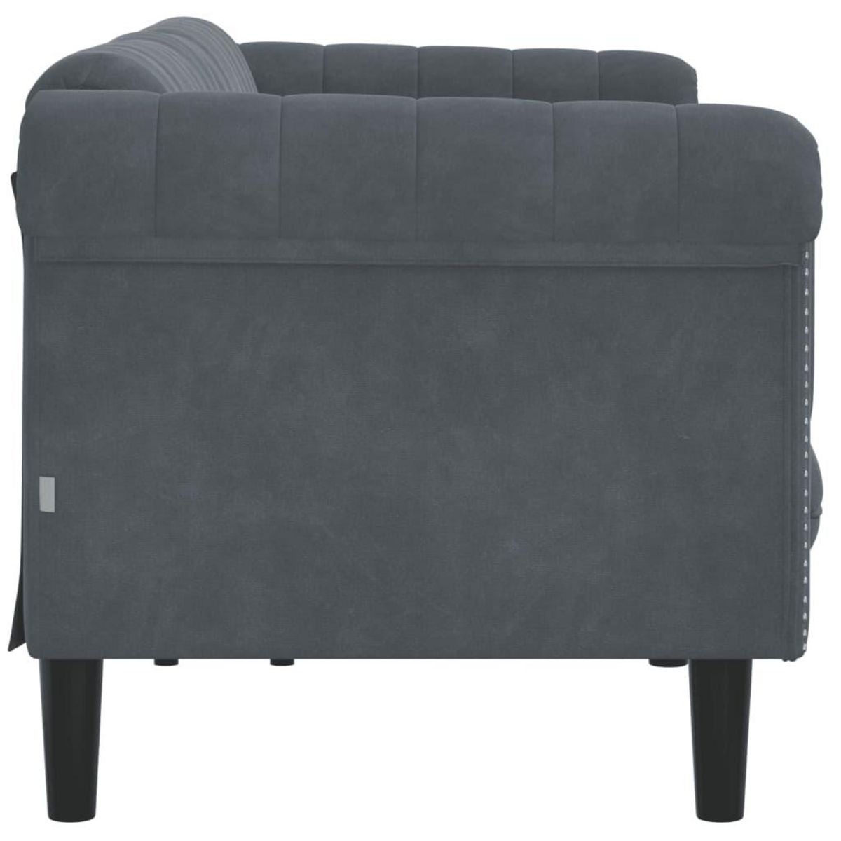VIDAXL Canape a 3 places gris fonce velours