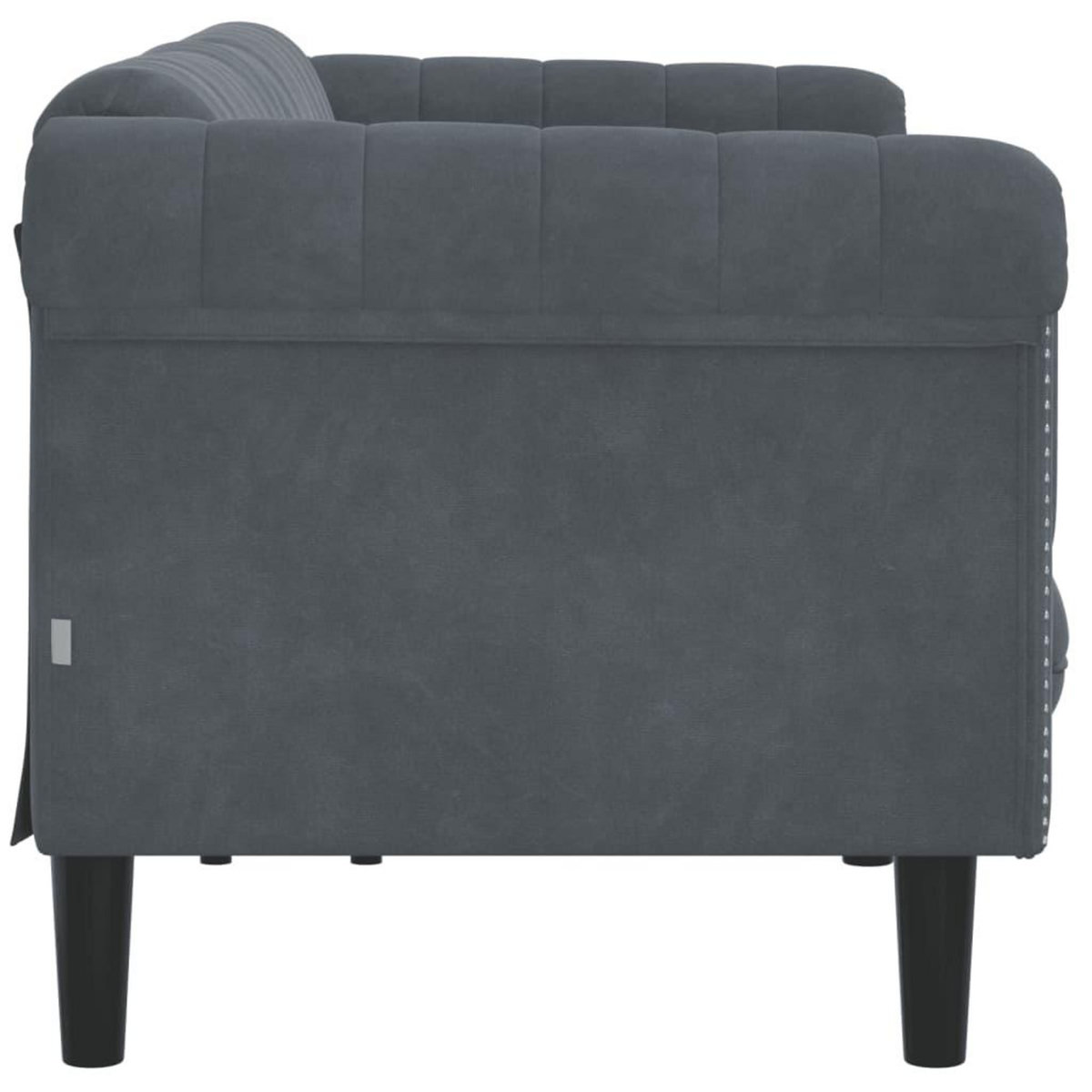 VIDAXL Canape a 3 places gris fonce velours