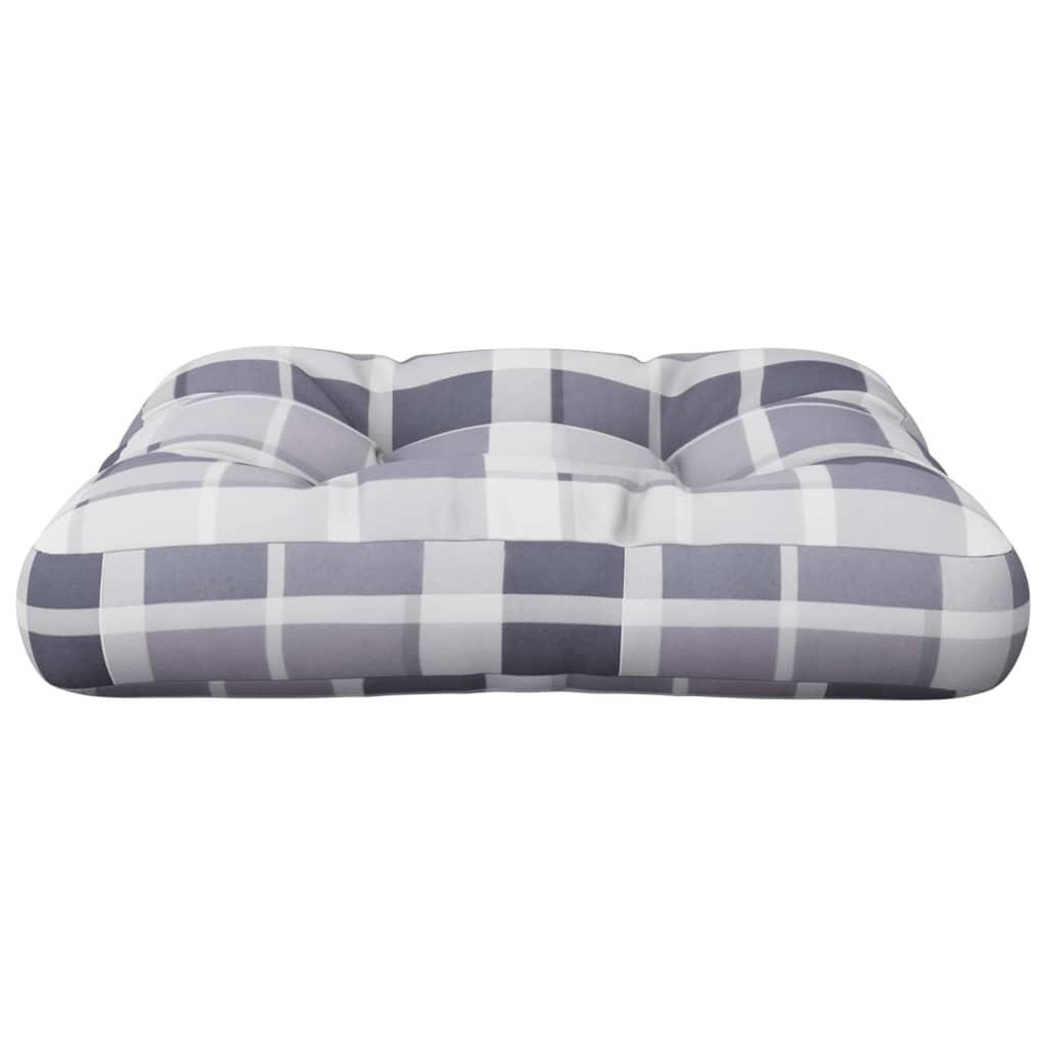 Voir la diapositive 5 : VIDAXL Coussin de palette carreaux gris 58x58x10 cm tissu