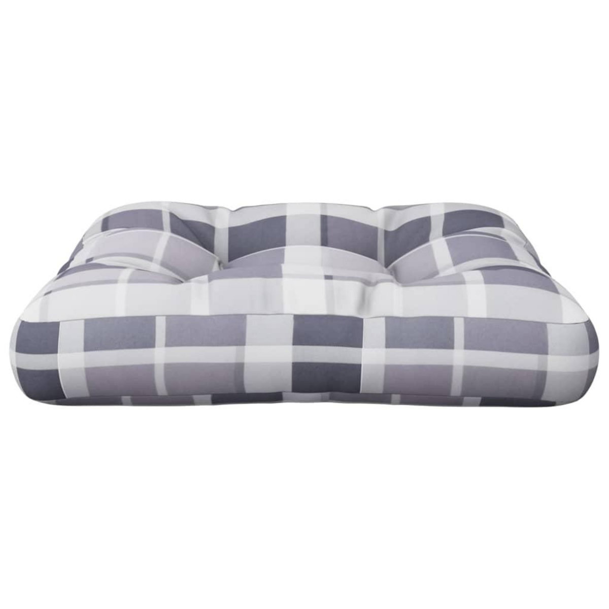 VIDAXL Coussin de palette carreaux gris 58x58x10 cm tissu