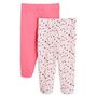Voir la diapositive 2 : IN EXTENSO Lot de 2 pantalons de naissance à pieds bébé fille