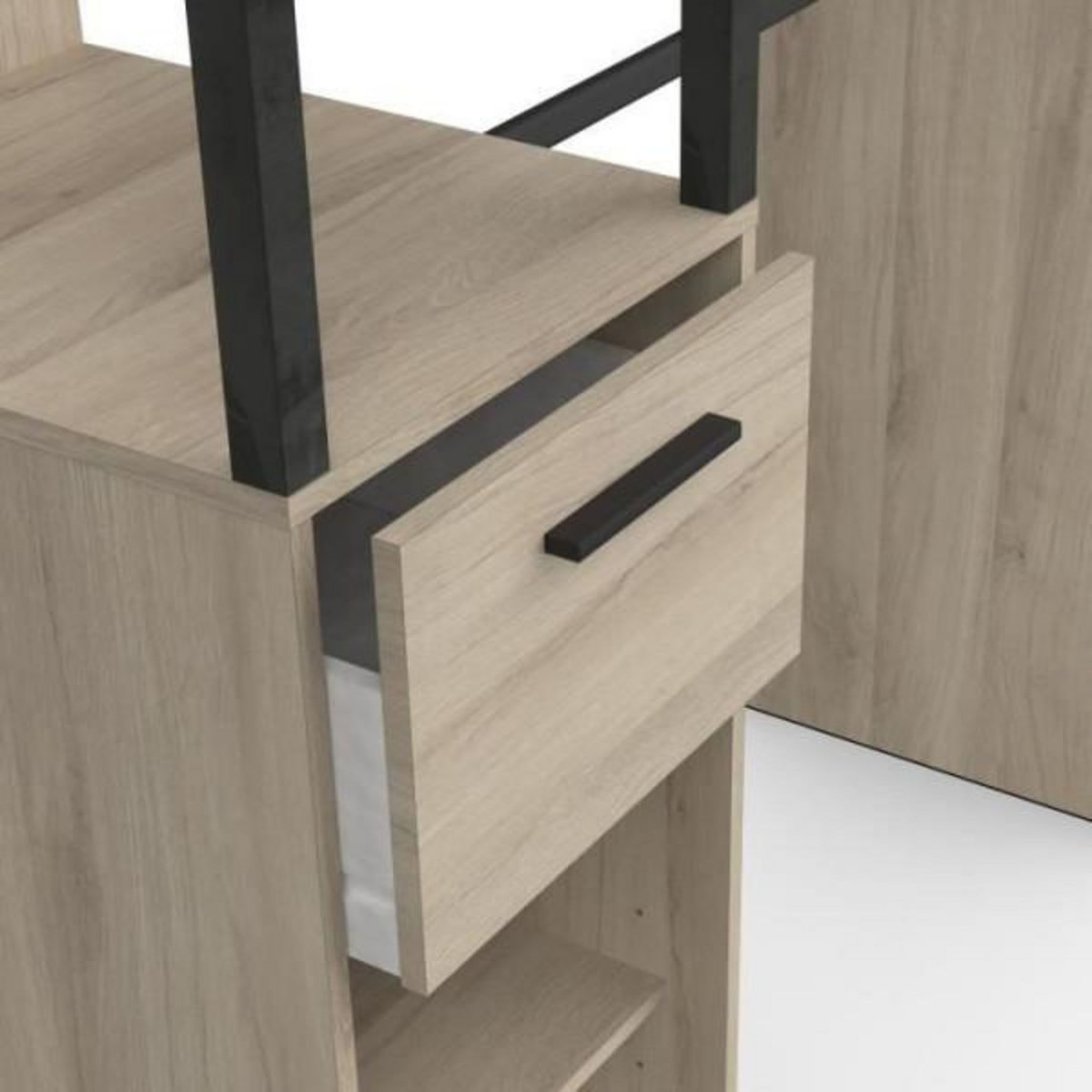 Demeyere Dressing - Décor chene Kronberg / Noir mat - L159,8 x P49,5 x H200,3 cm - GARY