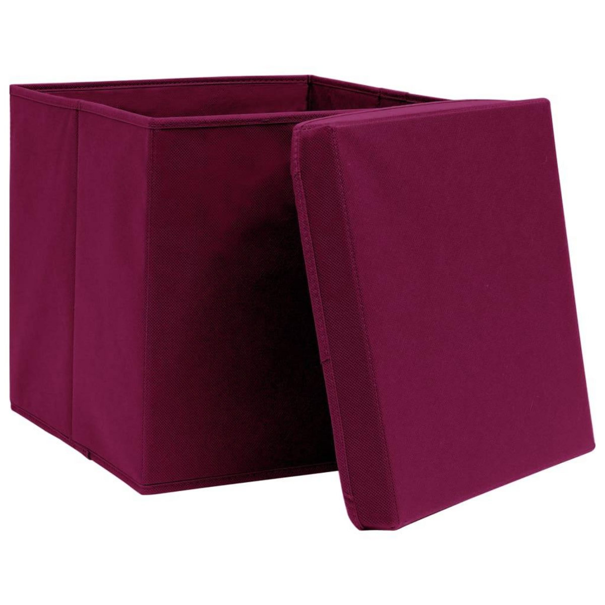 VIDAXL Boîtes de rangement 4 pcs Rouge fonce 32x32x32 cm Tissu