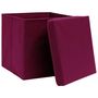 Voir la diapositive 3 : VIDAXL Boîtes de rangement 4 pcs Rouge fonce 32x32x32 cm Tissu