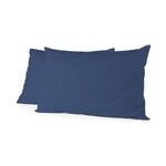LOVELY HOME LOVELY HOME Lot de 2 taies de traversin - 85 x 185 cm - 100% coton - Bleu
