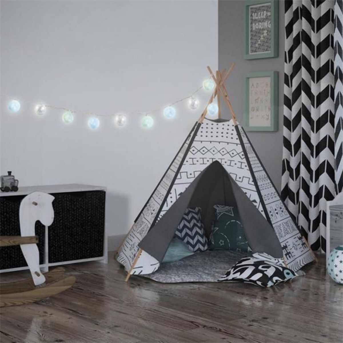 Paris Prix Guirlande Lumineuse à Led  10 Boules  192cm Bleu