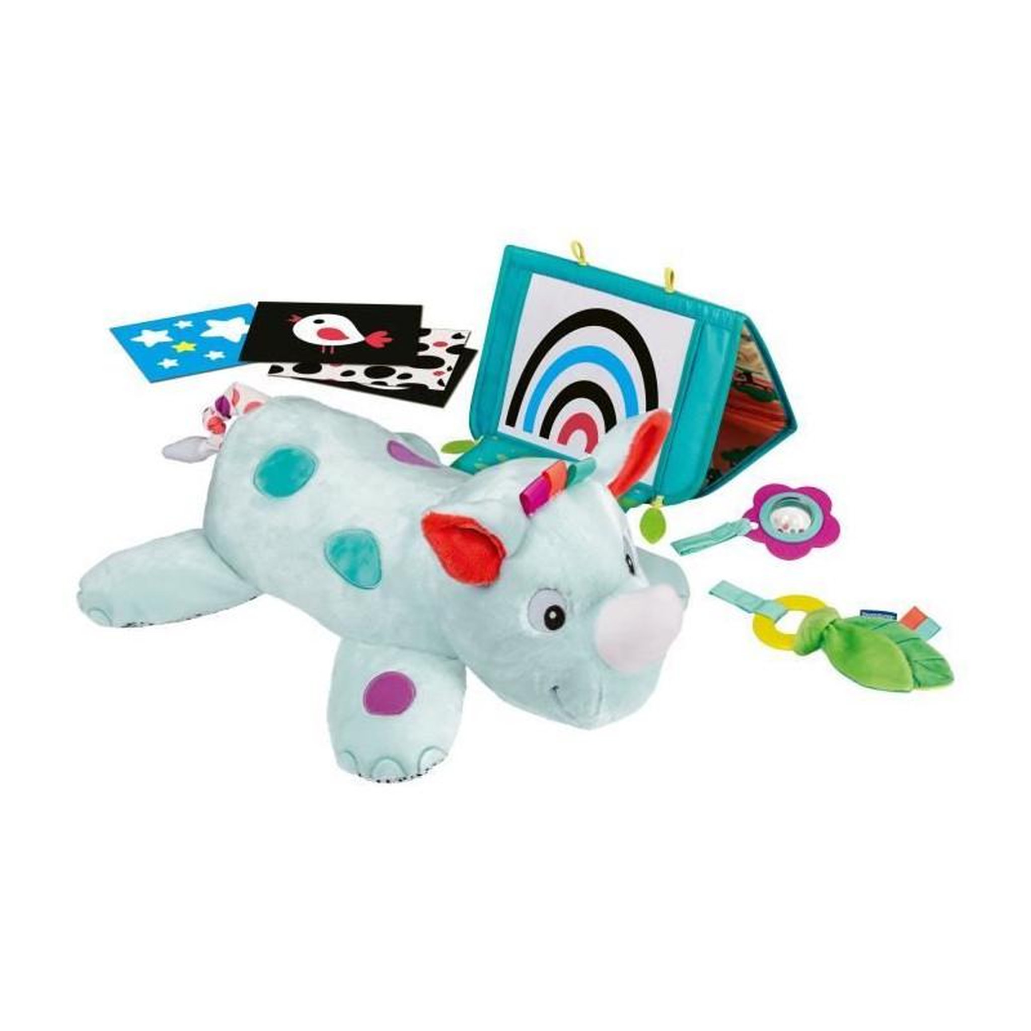 Voir la diapositive 6 : RAVENSBURGER Ravensburger -PLAY + - Coussin d'activités 3en1 rhincéros - Des la naissance - version française - 34010
