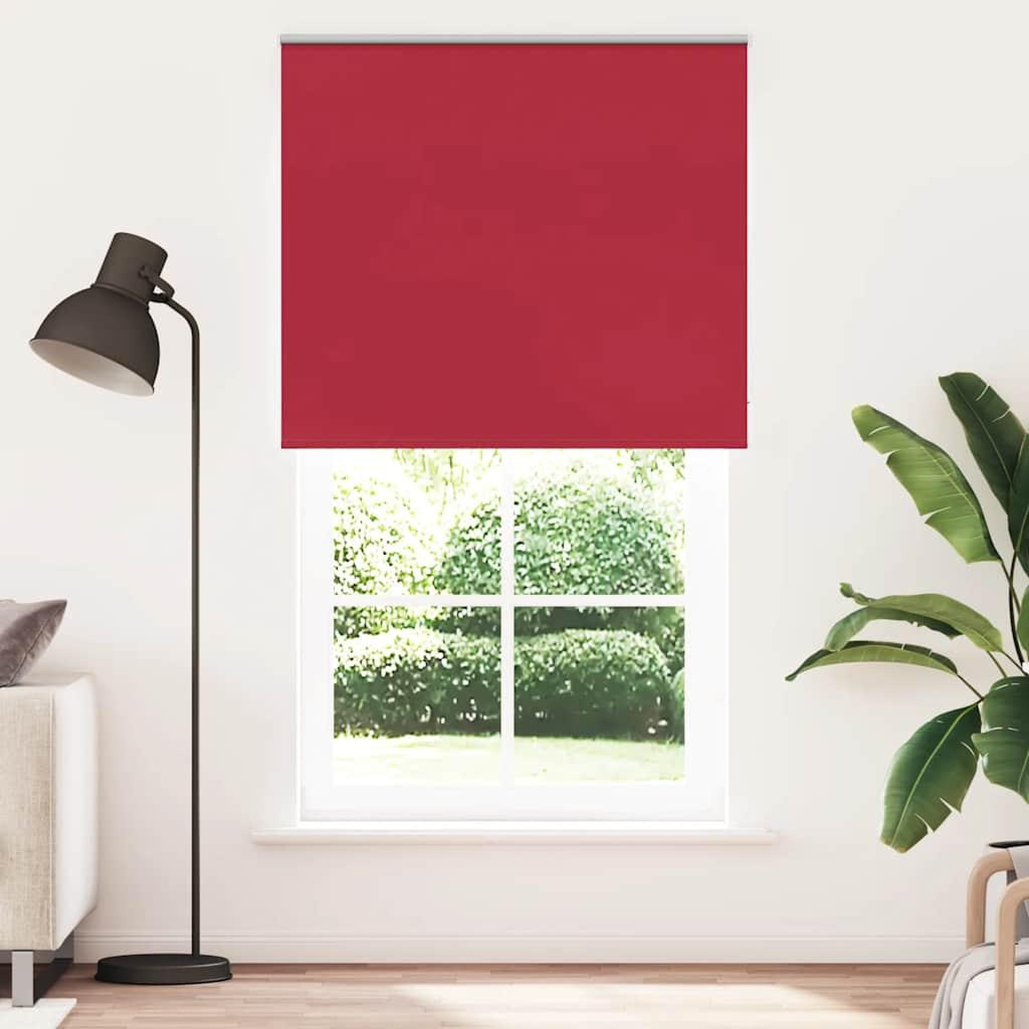 VIDAXL Store enrouleur occultant rouge largeur du tissu 121,6 cm
