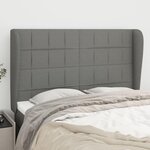 VIDAXL Tete de lit avec oreilles Gris fonce 147x23x118/128 cm Tissu