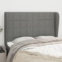 Voir la diapositive 1 : VIDAXL Tete de lit avec oreilles Gris fonce 147x23x118/128 cm Tissu