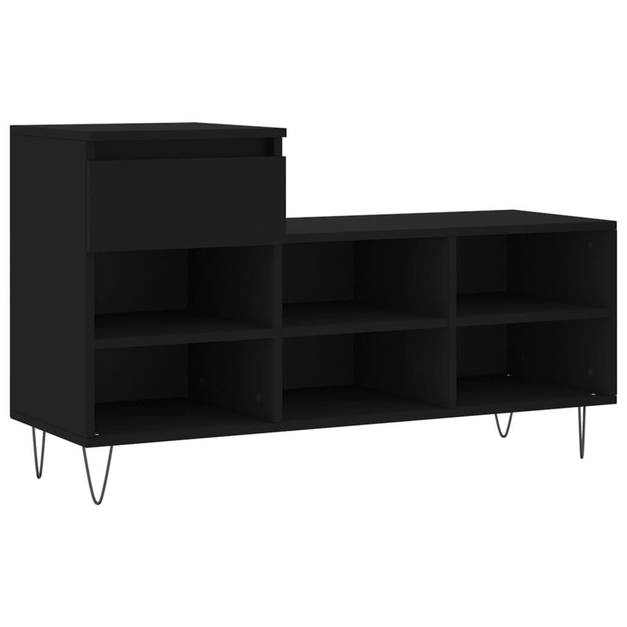 Voir la diapositive 2 : VIDAXL Armoire a chaussures Noir 102x36x60 cm Bois d'ingenierie