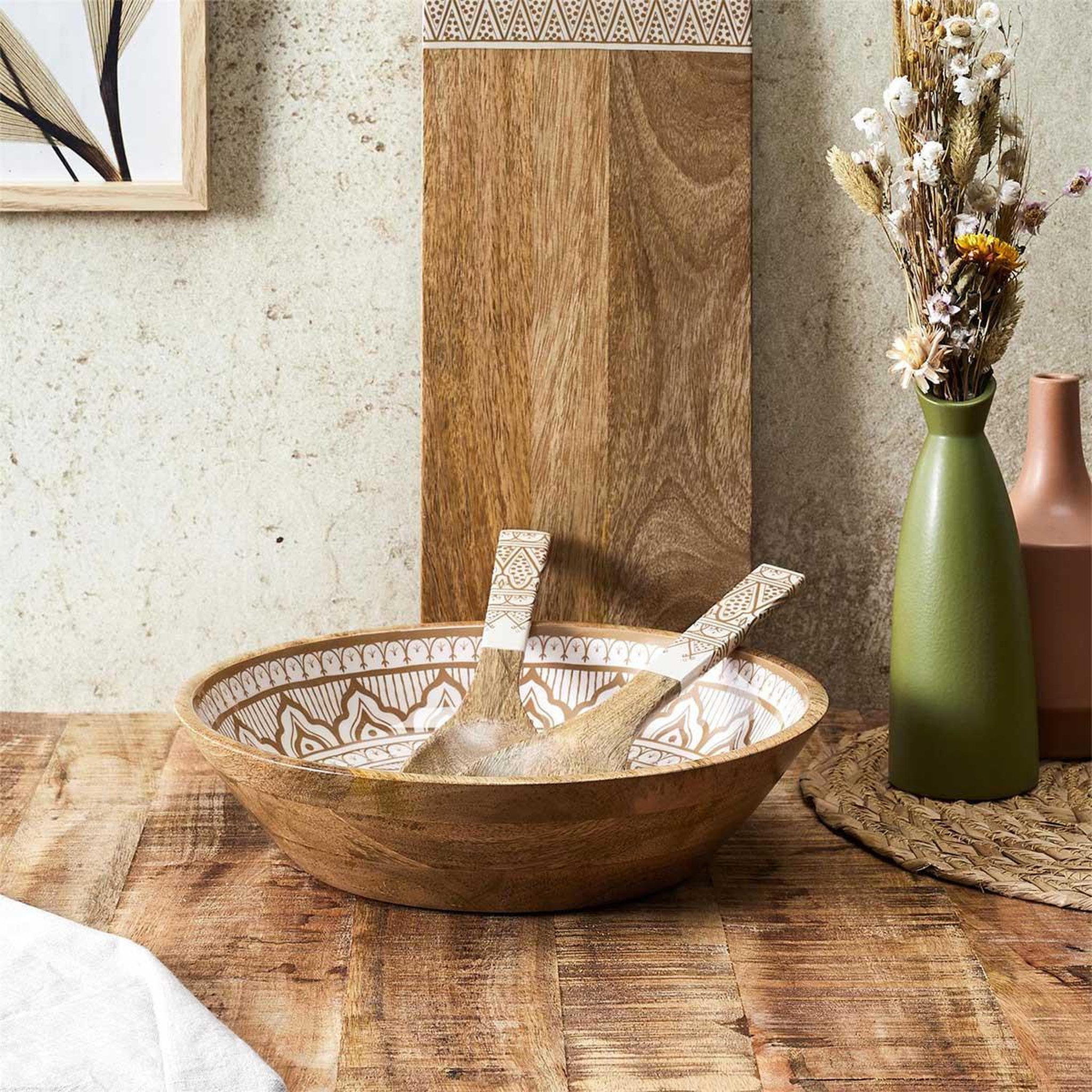 Voir la diapositive 5 : The Home Deco Factory Saladier en Bois  Dune  33cm Terracotta