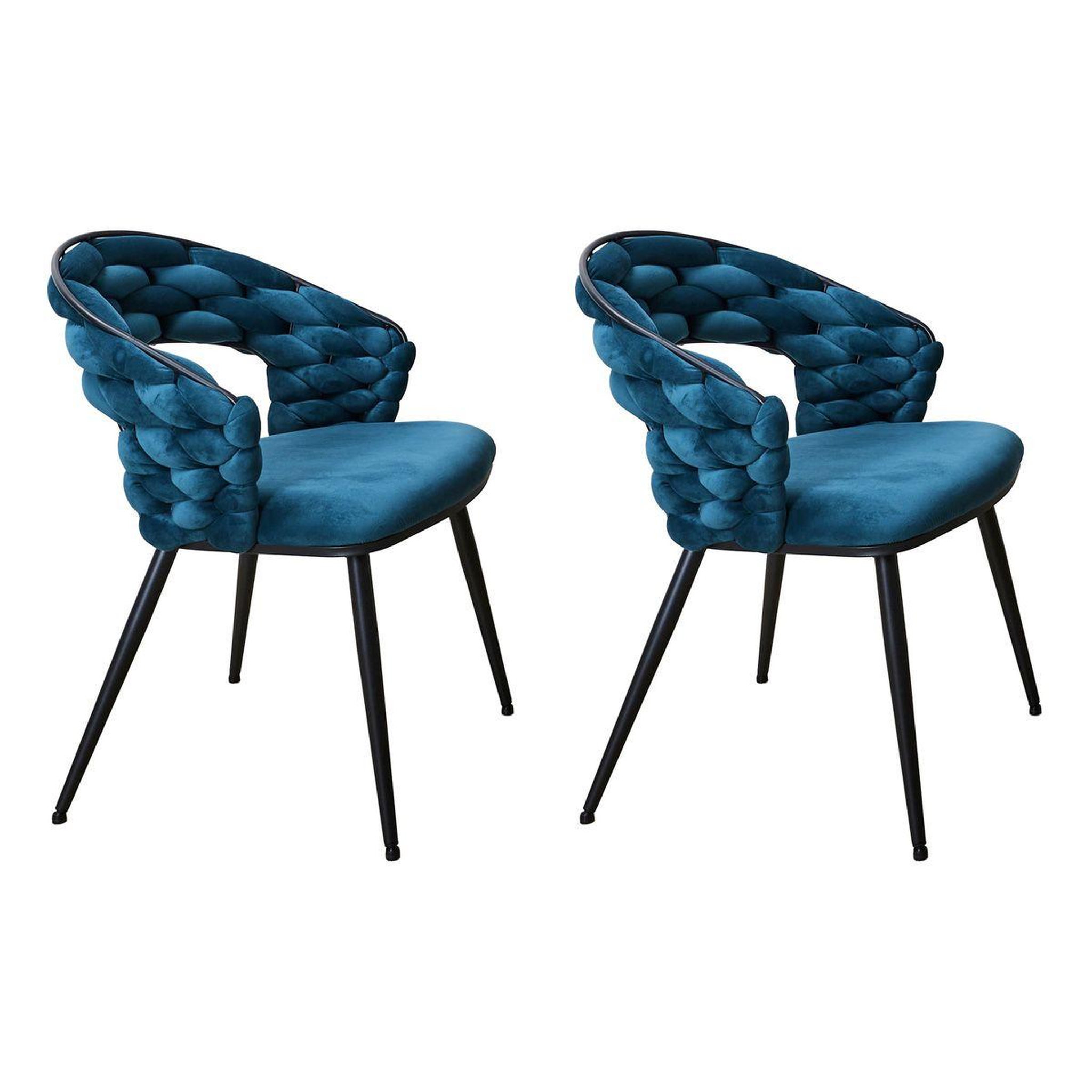 The Home Deco Factory Lot de 2 chaises design  salyer  82cm bleu canard