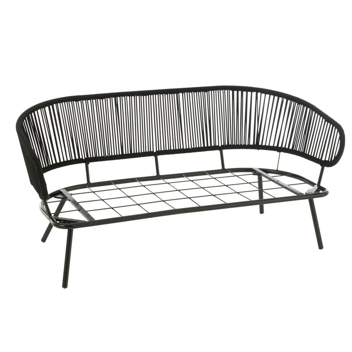 Paris Prix Salon de Jardin Intérieur 4 Places  Poa  150cm Noir