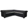 Voir la diapositive 4 : VIDAXL Canape d'angle Chesterfield 5 places Cuir synthetique Noir