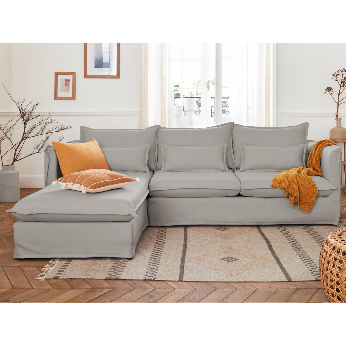 LISA DESIGN Adriann - canapé d'angle gauche fixe - 4 places - en tissu déhoussable