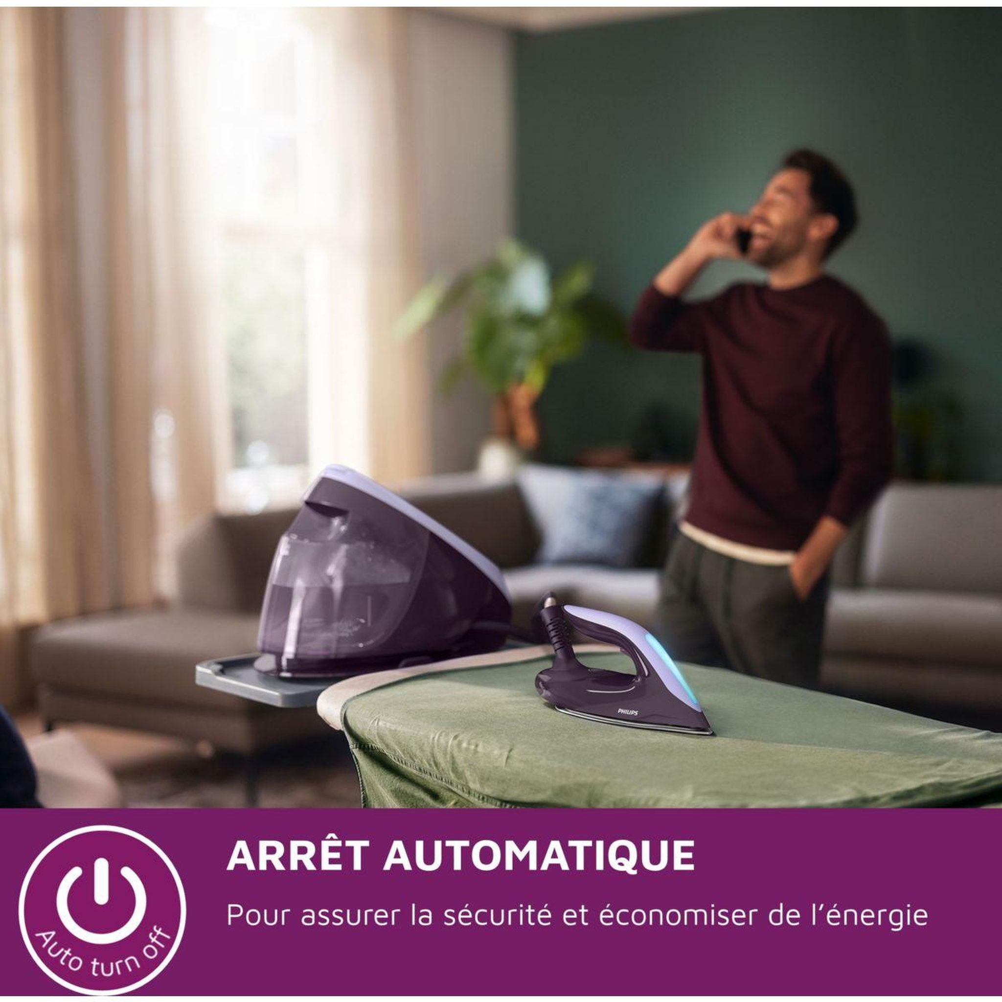 Voir la diapositive 5 : Philips Centrale vapeur PSG7050/30 mauve 1,8L