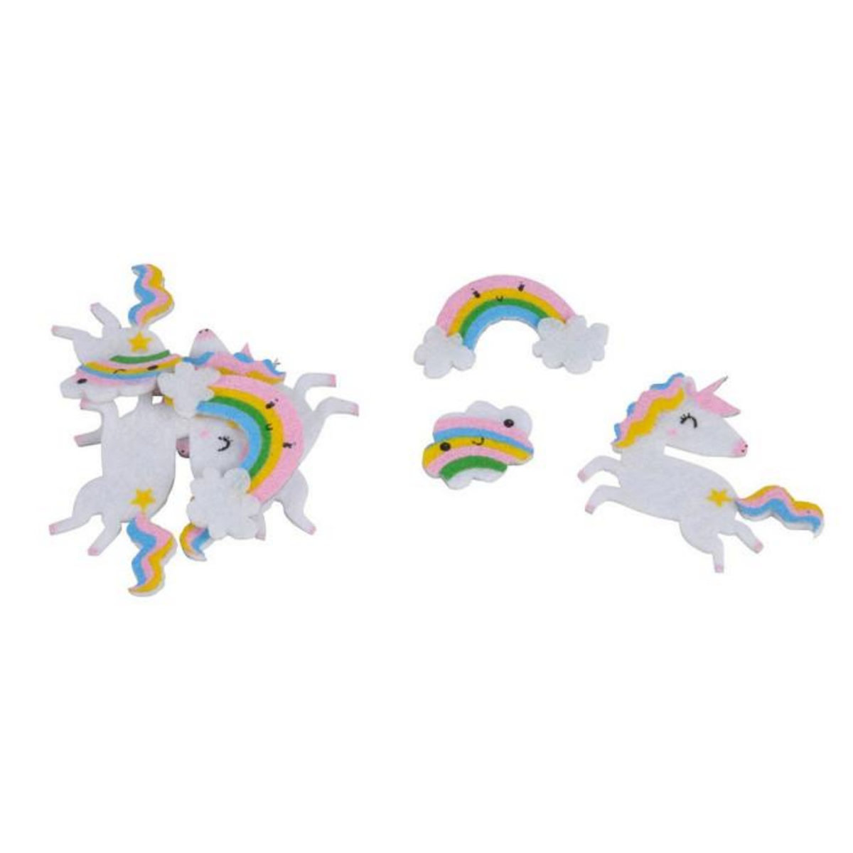 Paris Prix Lot de 8 Stickers Feutrine  Licornes  15cm Multicolore