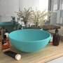VIDAXL Lavabo rond de salle de bain Vert clair mat 32,5x14cm Ceramique