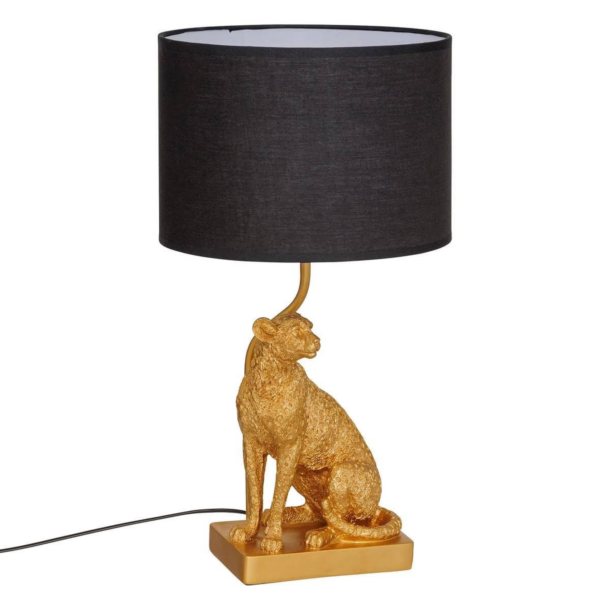 ATMOSPHERA Lampe à poser en résine  léopard  47cm doré