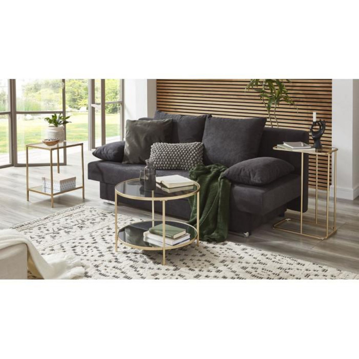 Paris Prix Table d'Appoint Carrée Design  Timana  55cm Or