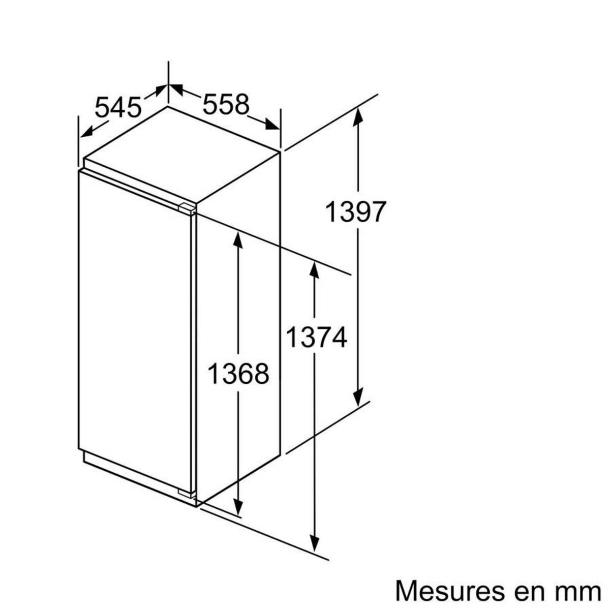 Siemens Réfrigérateur 1 porte intégrable à pantographe 220l - ki51fade0