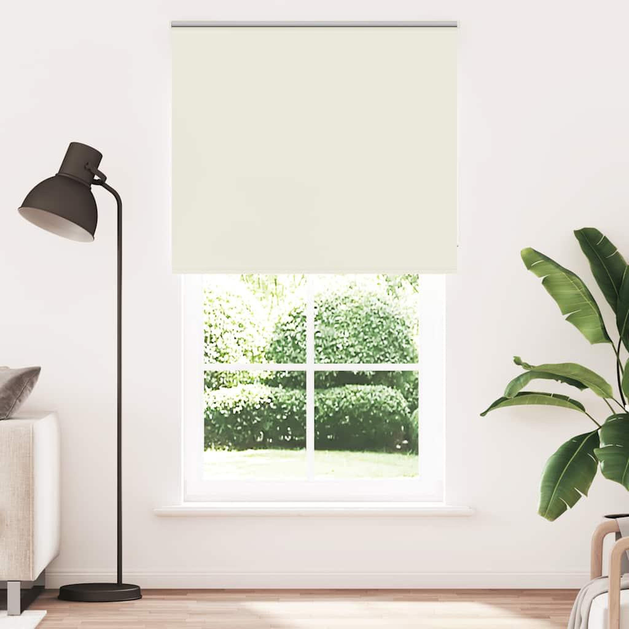 VIDAXL Store enrouleur occultant blanc casse 135x230 cm largeur tissu