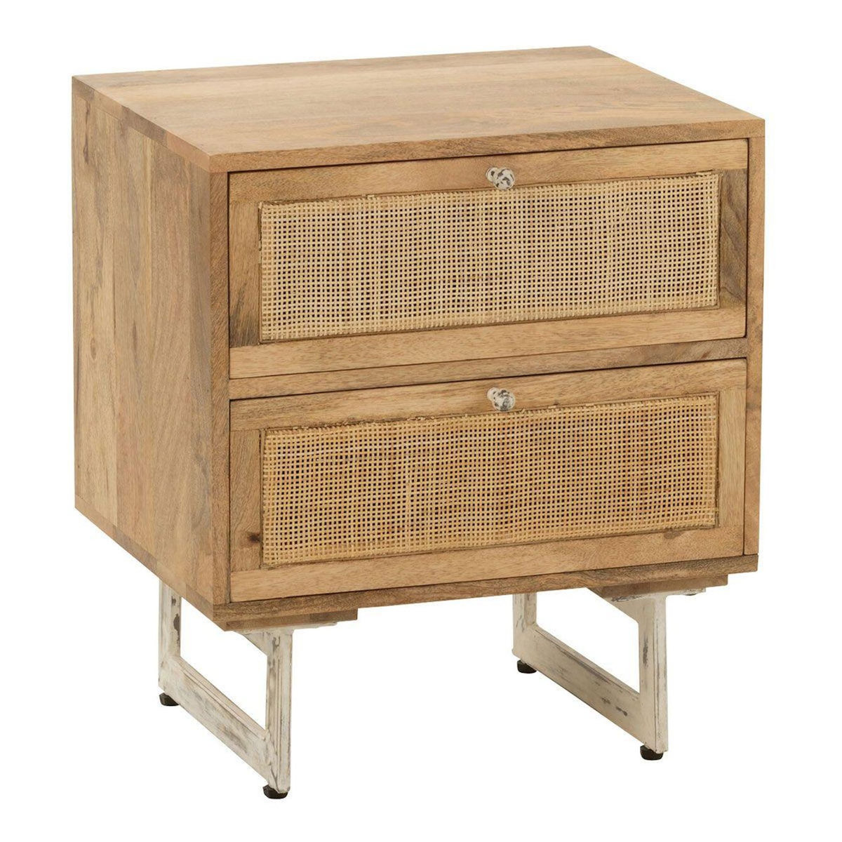 Paris Prix Table de Chevet en Bois  Weaving  55cm Naturel