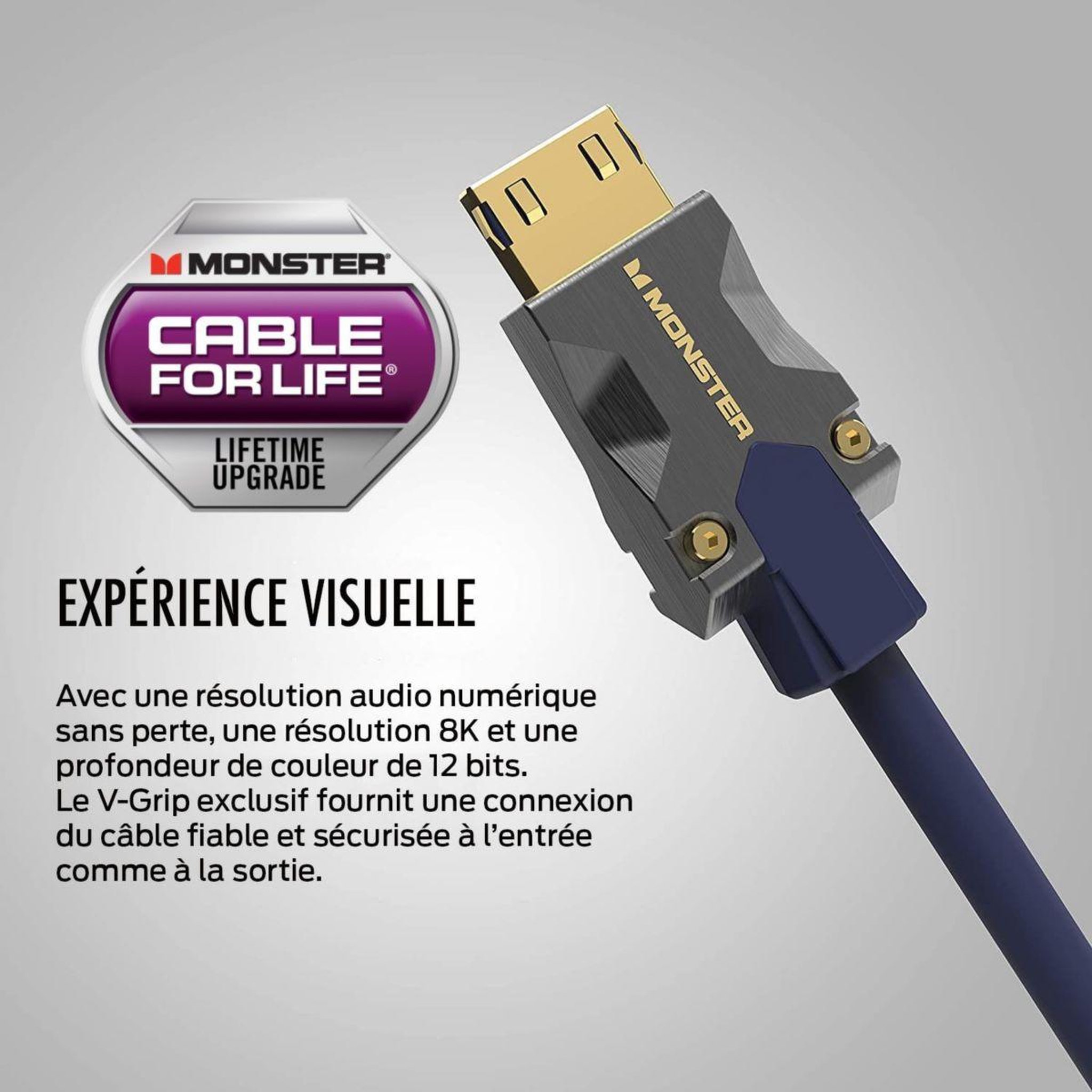 Voir la diapositive 3 : Monster Cable Câble HDMI M3000 UHD 8K DOLBY VISION HDR 48GBPS 3M