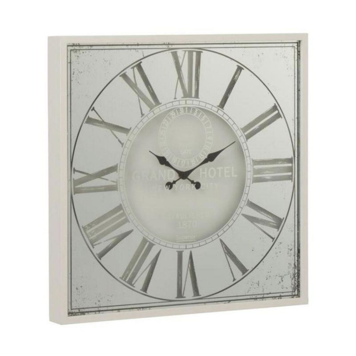 Paris Prix Horloge Murale en Métal  Carrée  60cm Blanc