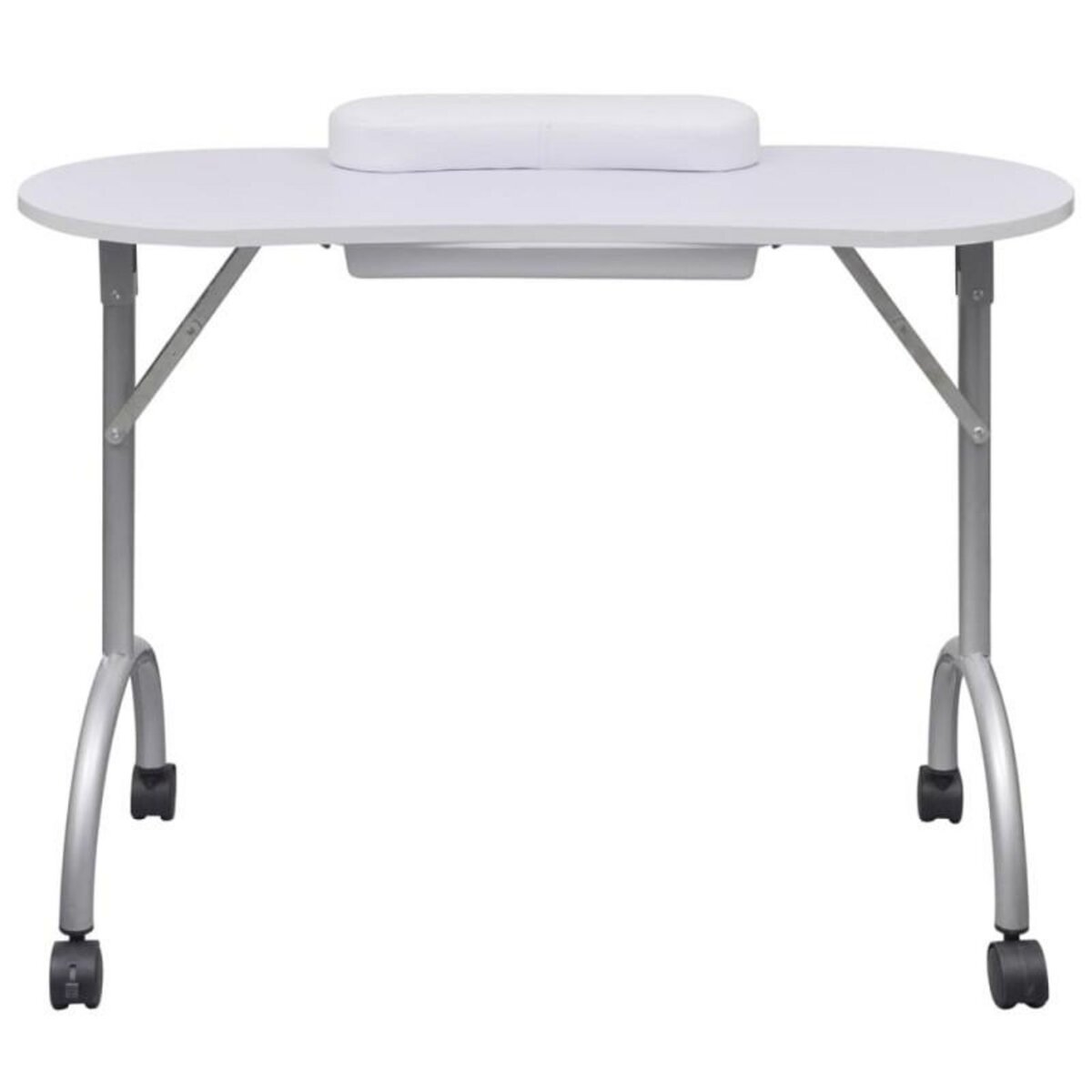 VIDAXL Table à manucure pliable avec roulettes Blanc