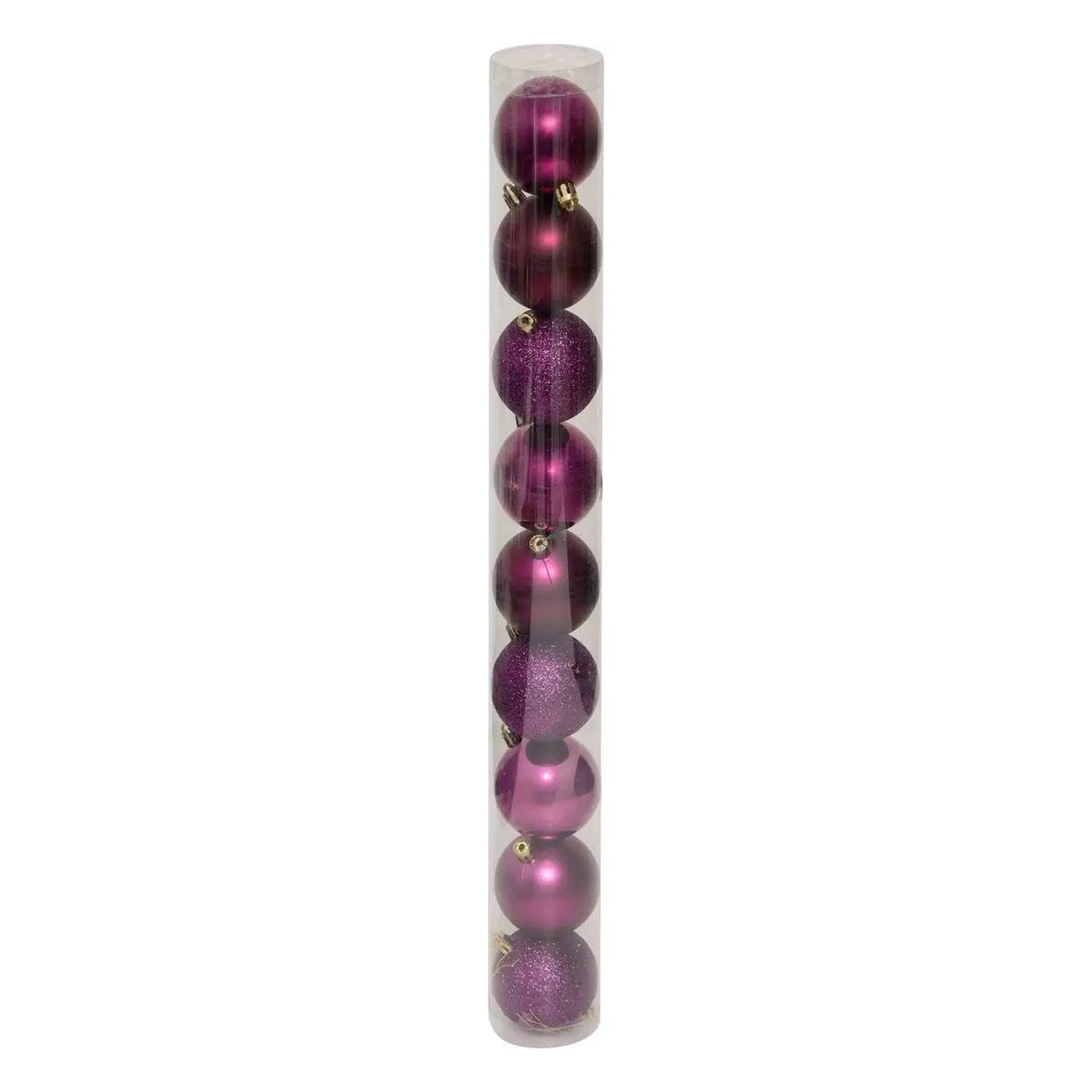 ATMOSPHERA Lot de 9 boules de noël  maison des couleurs  6cm violet