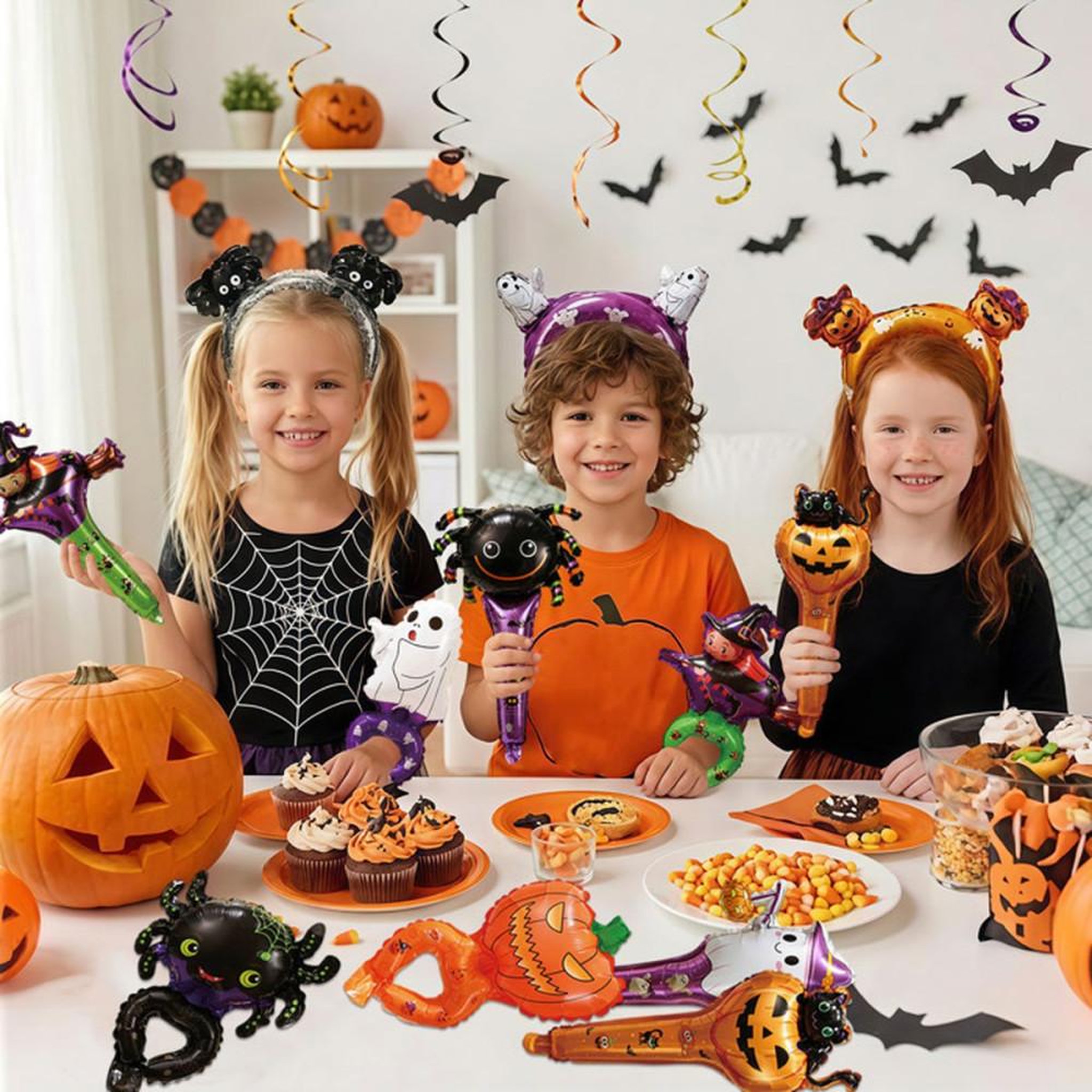 Voir la diapositive 4 : Ballons aluminium au foil Halloween, assortiment multicolore 25 cm (intérieur), 24 pièces