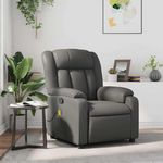 VIDAXL Fauteuil de massage inclinable Gris Similicuir