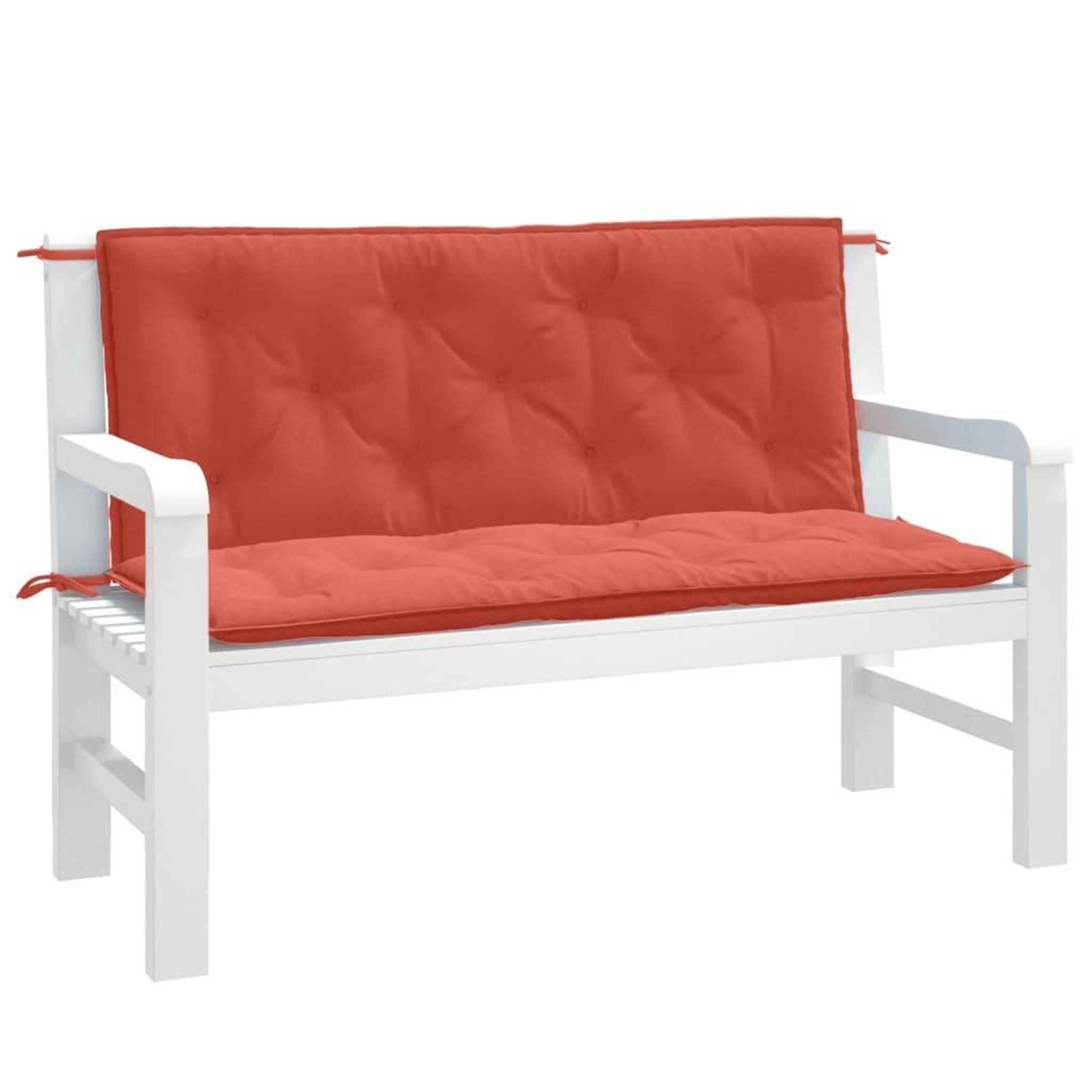 VIDAXL Coussins de banc de jardin lot de 2 rouge melange tissu