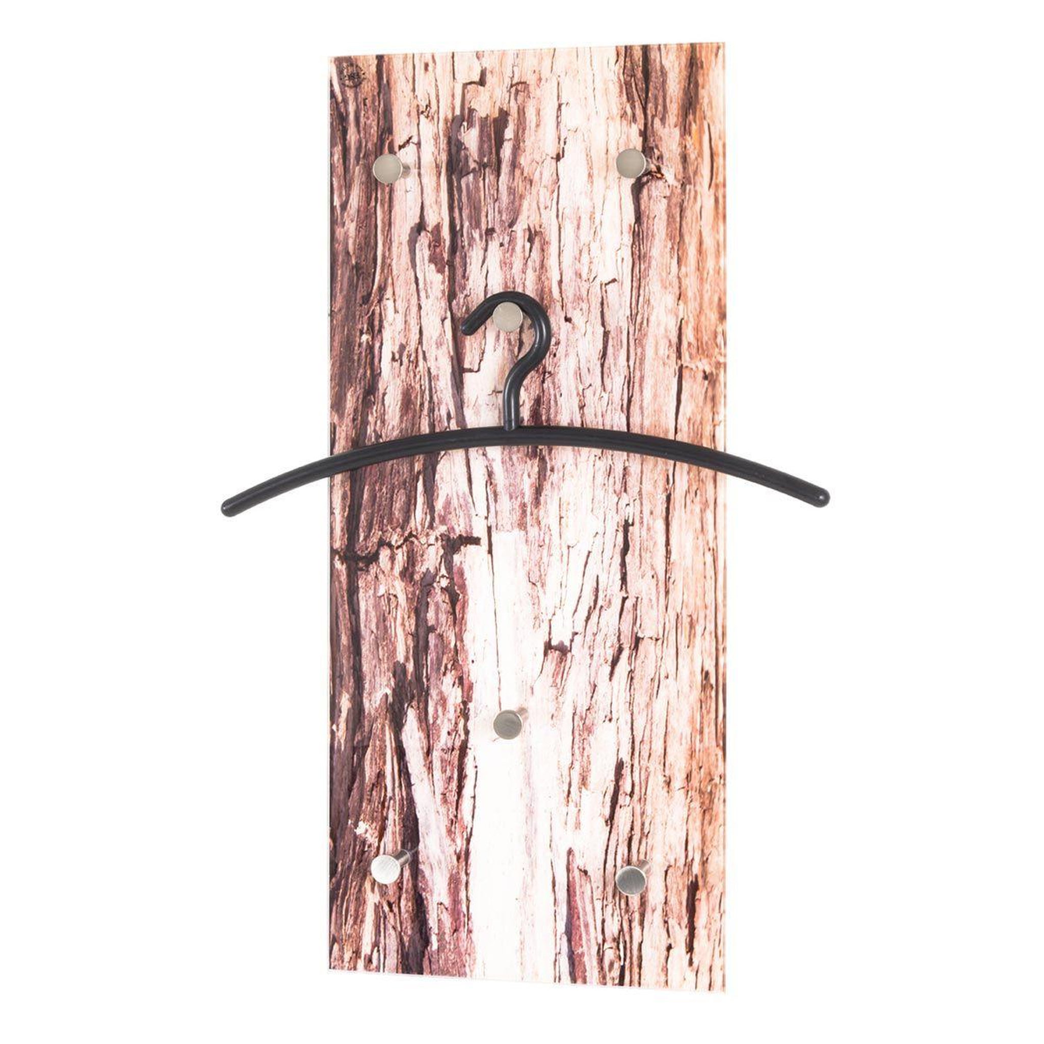 Voir la diapositive 2 : Paris Prix Patère murale 6 crochets  écorce bois  70cm naturel
