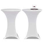 VIDAXL Housse de table Ø 70 cm Blanc extensible 2 pcs