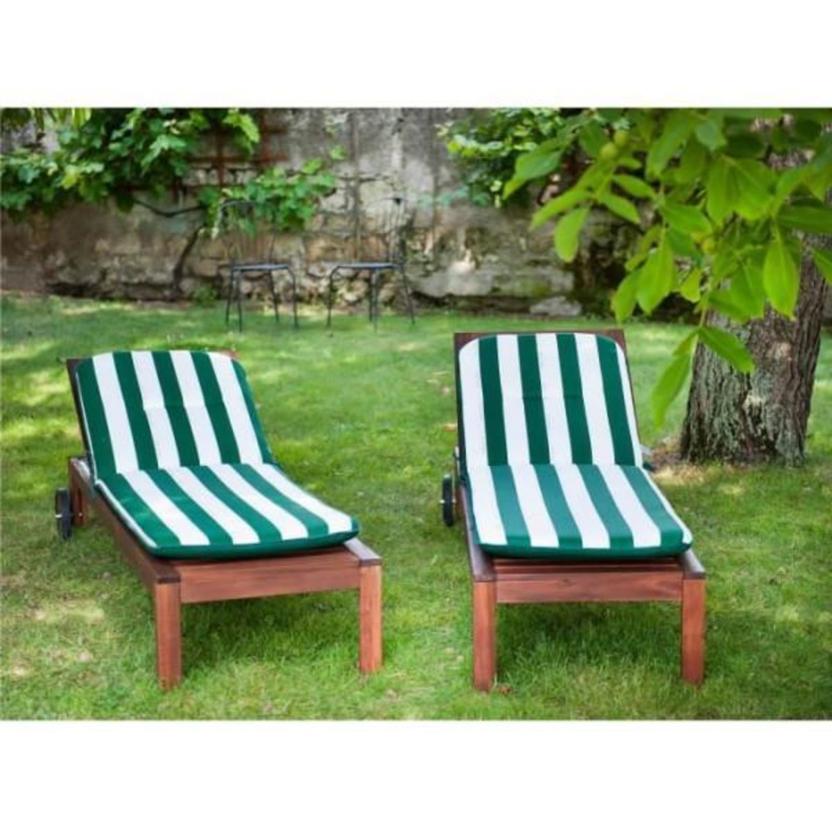 Jardin prive Coussin JARDIN PRIVE  bain de soleil CANCALE Vert 184x59x5,5cm