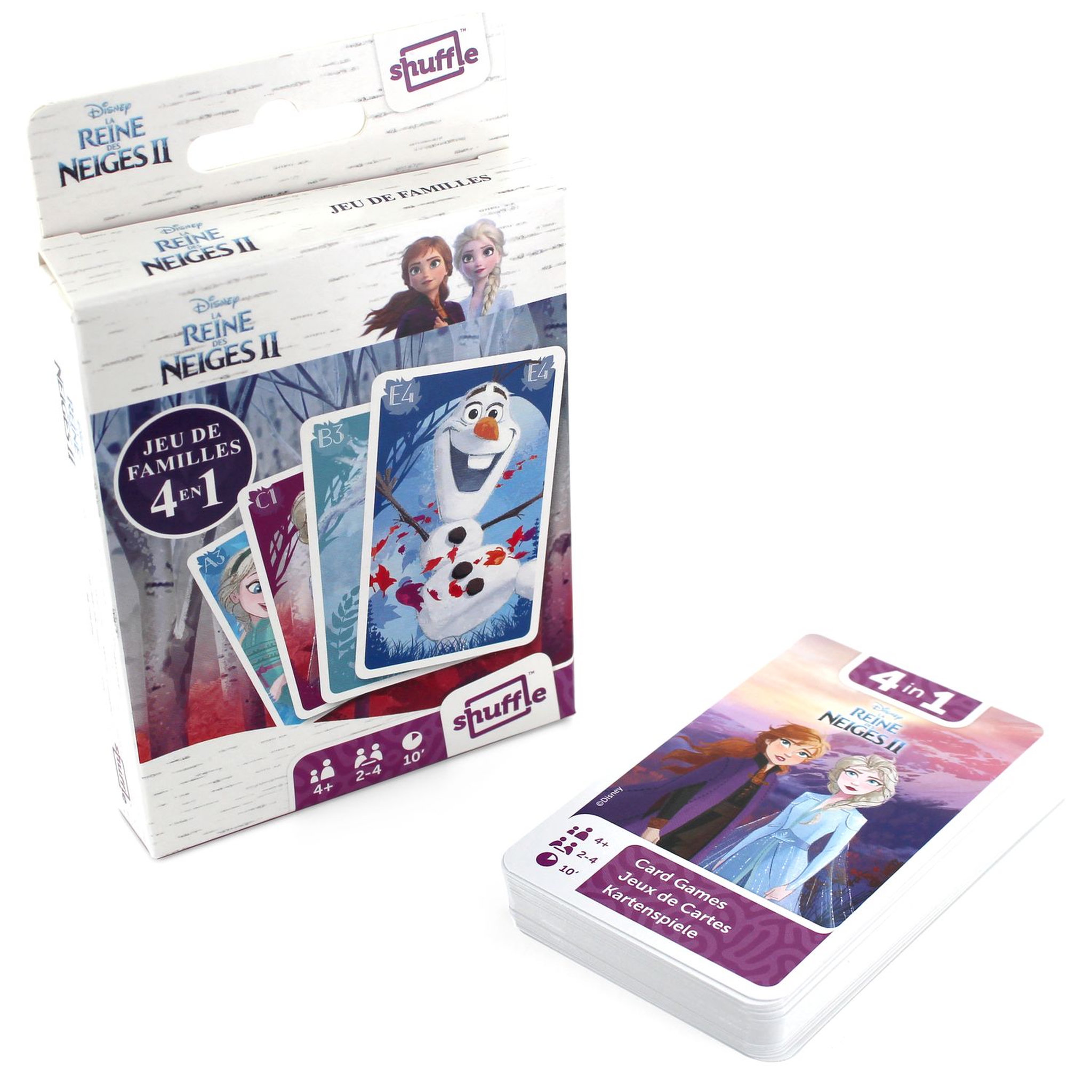 Voir la diapositive 4 : CARTAMUNDI Jeu de Famille Reine des Neiges - Jeu de cartes 4 en 1